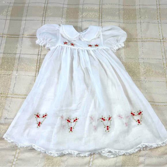 Vintage Aurorabug white dress with flowers - Picture 5 of 9